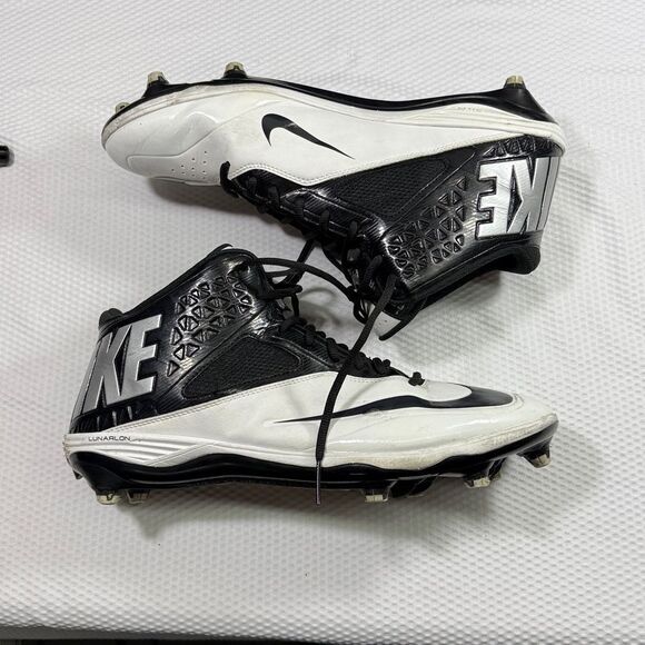 Nike Lunarlon Code Pro Black and White Football Cleats  Size 15 main image 5